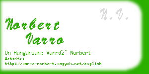 norbert varro business card